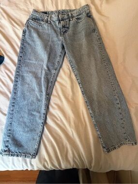 Zara Light Blue Relaxed Straight Jeans